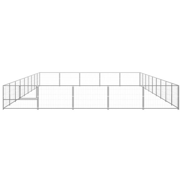 vidaXL Dog Kennel Silver 484.4 ftÂ² Steel - Image 3