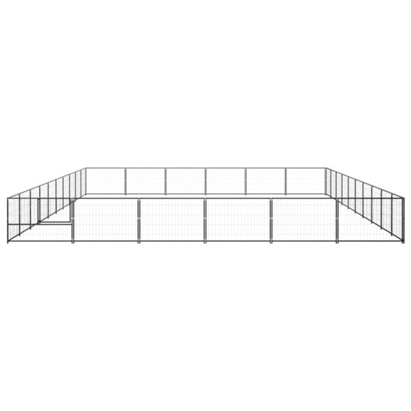 vidaXL Dog Kennel Black 645.8 ftÂ² Steel - Image 3