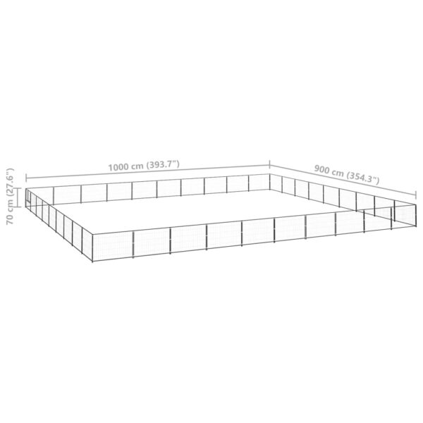 vidaXL Dog Kennel Black 968.8 ftÂ² Steel - Image 6