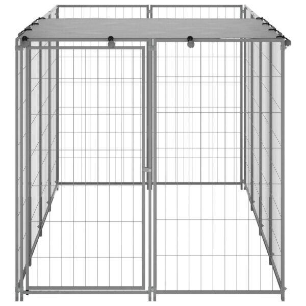 vidaXL Dog Kennel Silver 26 ftÂ² Steel - Image 3