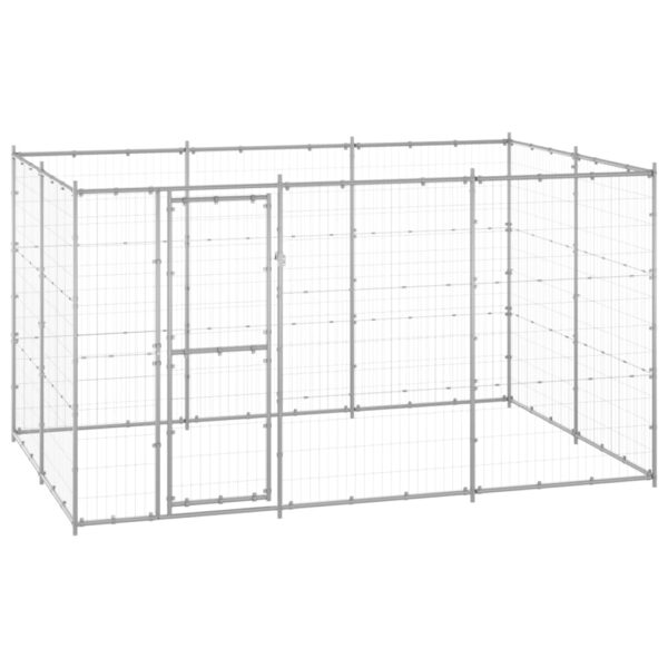 vidaXL Outdoor Dog Kennel Galvanized Steel 78.1 ftÂ²