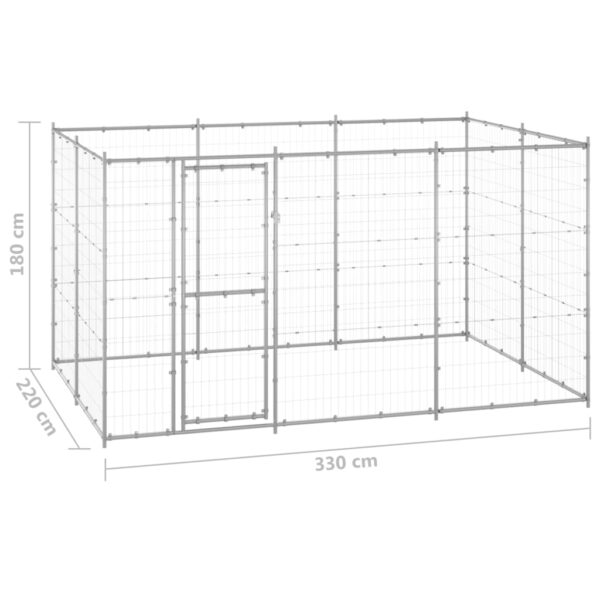 vidaXL Outdoor Dog Kennel Galvanized Steel 78.1 ftÂ² - Image 6