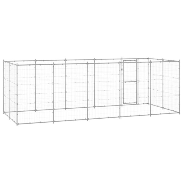 vidaXL Outdoor Dog Kennel Galvanized Steel 130.2 ftÂ² - Image 4