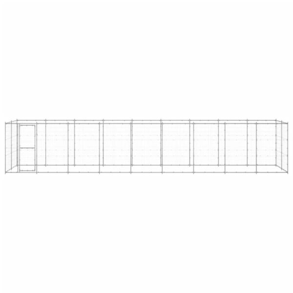 vidaXL Outdoor Dog Kennel Galvanized Steel 234.4 ftÂ² - Image 2