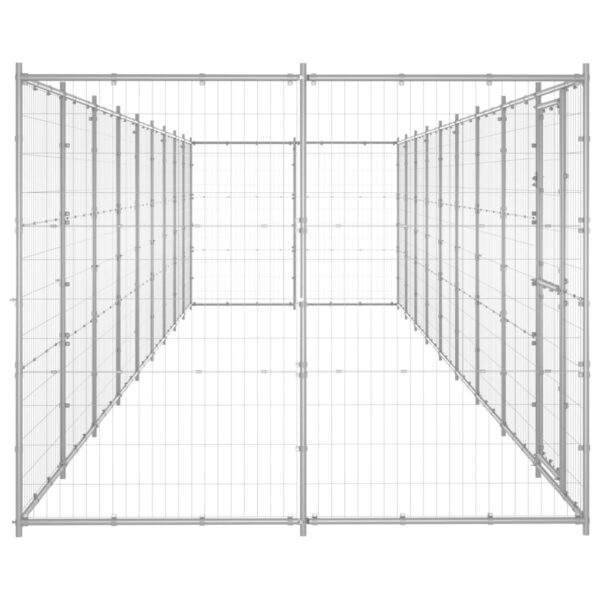 vidaXL Outdoor Dog Kennel Galvanized Steel 234.4 ftÂ² - Image 3