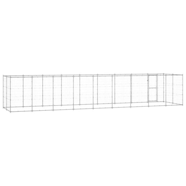 vidaXL Outdoor Dog Kennel Galvanized Steel 234.4 ftÂ² - Image 4