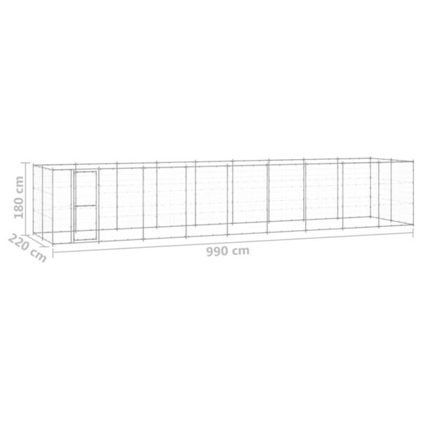 vidaXL Outdoor Dog Kennel Galvanized Steel 234.4 ftÂ² - Image 6