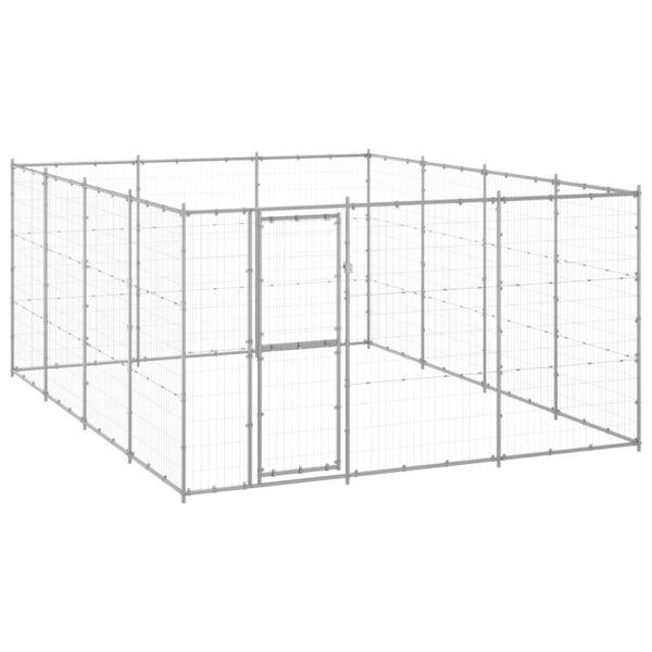 vidaXL Outdoor Dog Kennel Galvanized Steel 156.3 ftÂ²