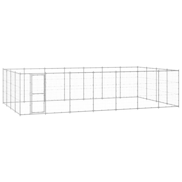 vidaXL Outdoor Dog Kennel Galvanized Steel 364.7 ftÂ²