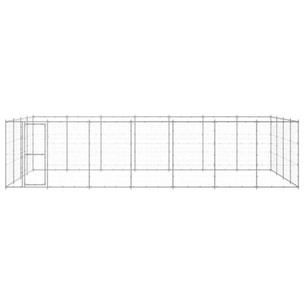 vidaXL Outdoor Dog Kennel Galvanized Steel 364.7 ftÂ² - Image 2