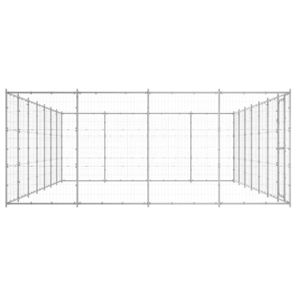 vidaXL Outdoor Dog Kennel Galvanized Steel 364.7 ftÂ² - Image 3