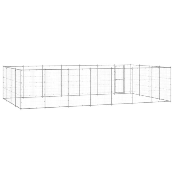 vidaXL Outdoor Dog Kennel Galvanized Steel 364.7 ftÂ² - Image 4