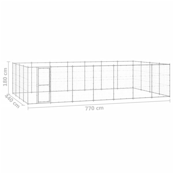 vidaXL Outdoor Dog Kennel Galvanized Steel 364.7 ftÂ² - Image 6