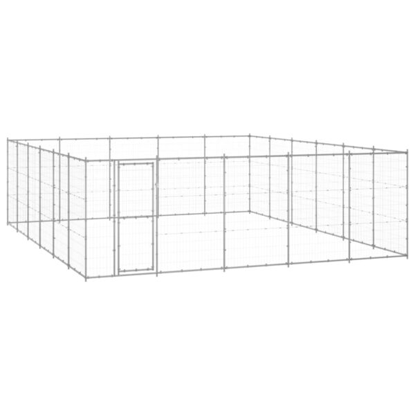 vidaXL Outdoor Dog Kennel Galvanized Steel 390.7 ftÂ²