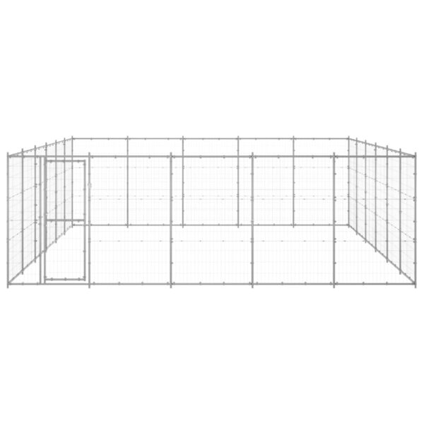 vidaXL Outdoor Dog Kennel Galvanized Steel 390.7 ftÂ² - Image 2