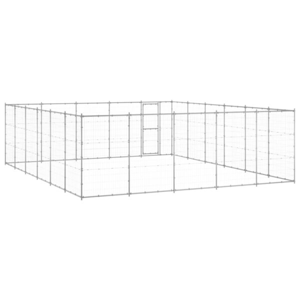 vidaXL Outdoor Dog Kennel Galvanized Steel 390.7 ftÂ² - Image 4