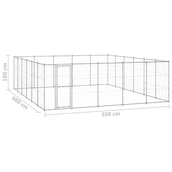 vidaXL Outdoor Dog Kennel Galvanized Steel 390.7 ftÂ² - Image 6