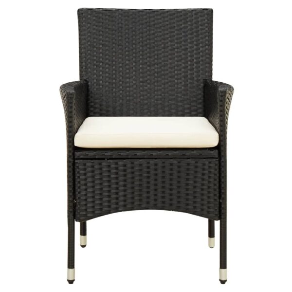 vidaXL Patio Chairs with Cushions 2 pcs Poly Rattan Black - Image 3