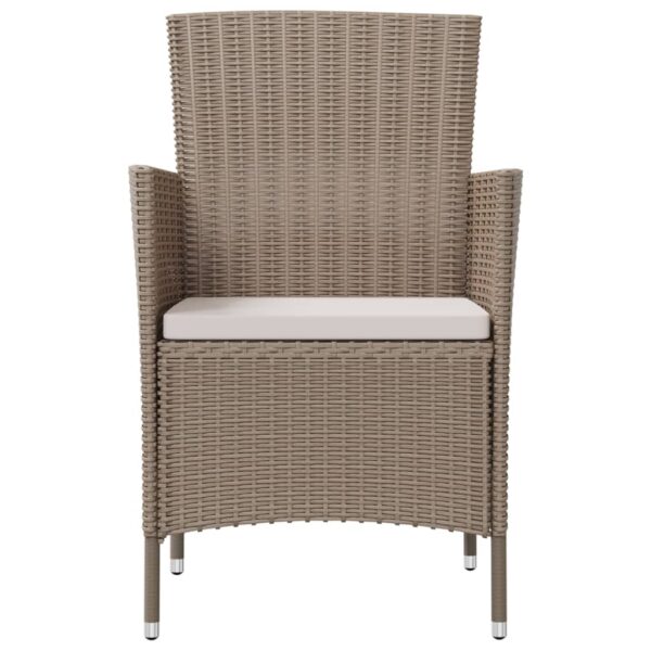 vidaXL Patio Chairs with Cushions 4 pcs Poly Rattan Beige - Image 3