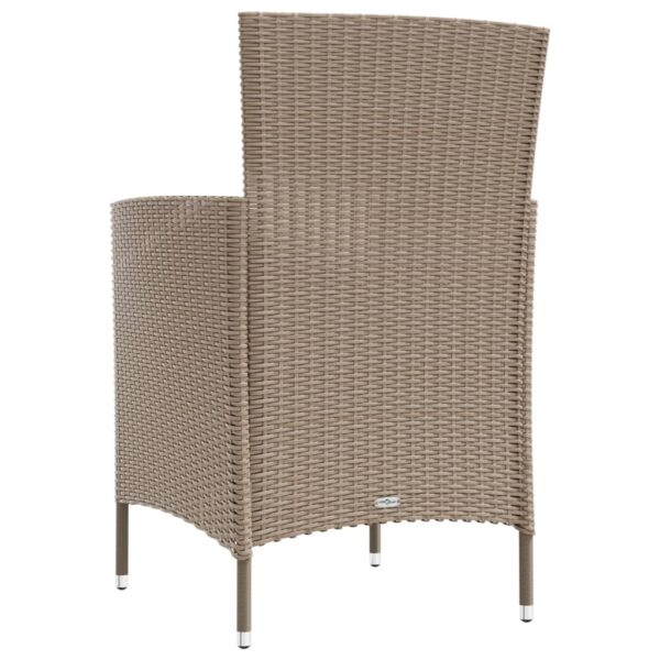 vidaXL Patio Chairs with Cushions 4 pcs Poly Rattan Beige - Image 5