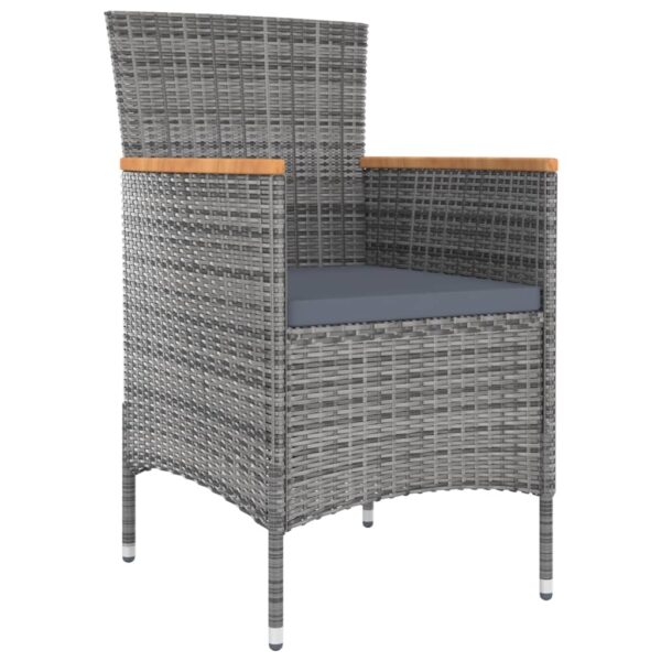 vidaXL Patio Dining Chairs 4 pcs Poly Rattan Gray - Image 2