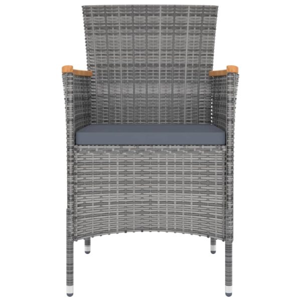 vidaXL Patio Dining Chairs 4 pcs Poly Rattan Gray - Image 3