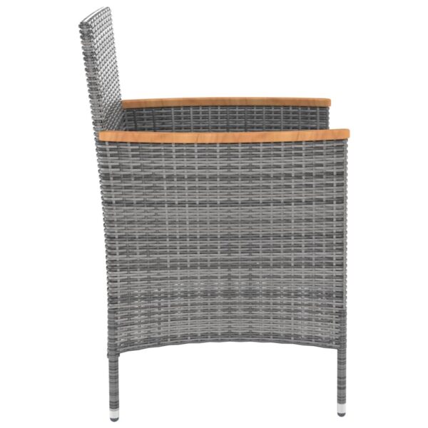 vidaXL Patio Dining Chairs 4 pcs Poly Rattan Gray - Image 4