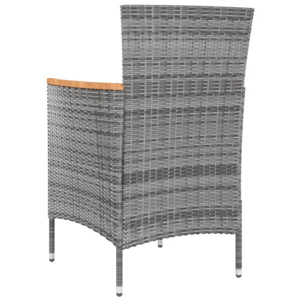 vidaXL Patio Dining Chairs 4 pcs Poly Rattan Gray - Image 5