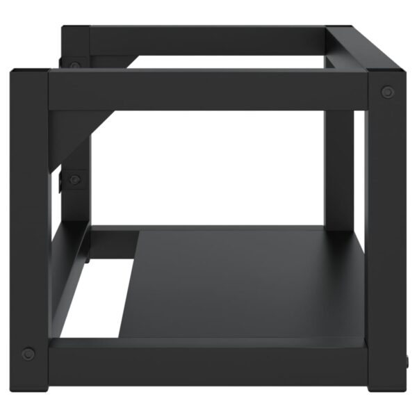 vidaXL Wall-mounted Bathroom Washbasin Frame Black 23.2" x 15" x 12.2" Iron - Image 4