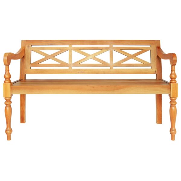 vidaXL Batavia Bench 48.4" Solid Mahogany Wood Light Brown - Image 2