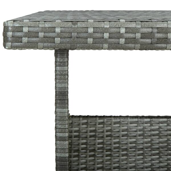 vidaXL 6 Piece Patio Lounge Set with Cushions Poly Rattan Gray - Image 7