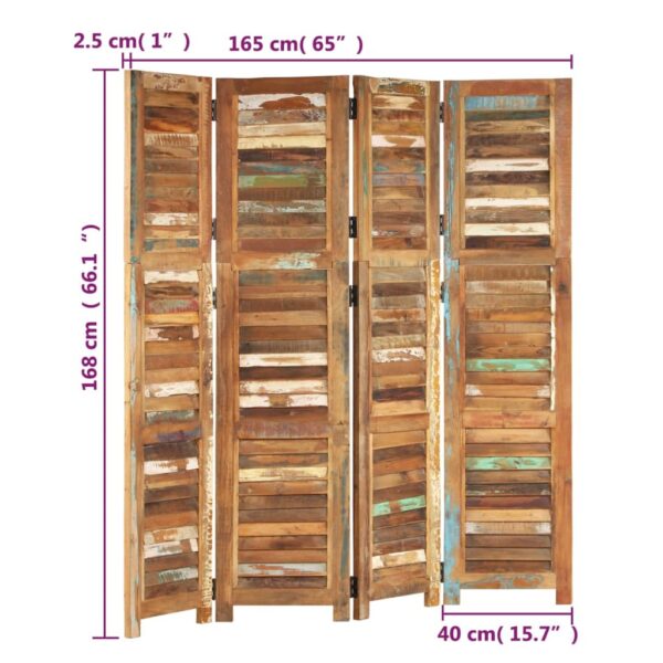 vidaXL Room Divider 66.1" Solid Wood Reclaimed - Image 8