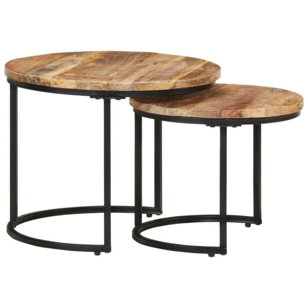 vidaXL Nesting Tables 2 pcs Rough Mango Wood - Image 11