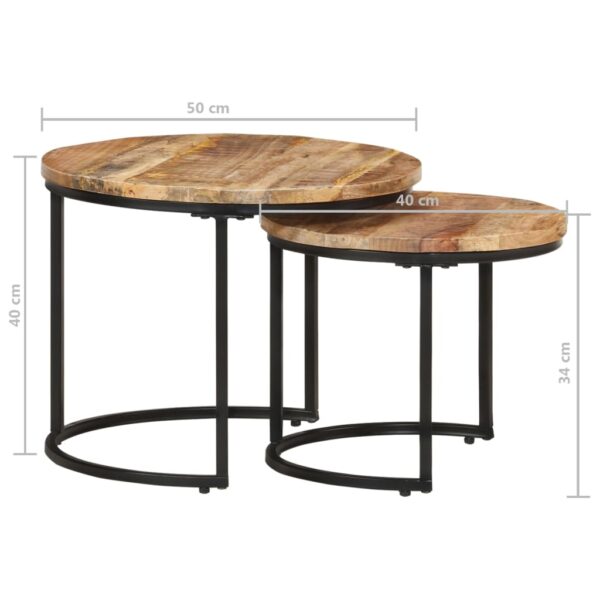 vidaXL Nesting Tables 2 pcs Rough Mango Wood - Image 8