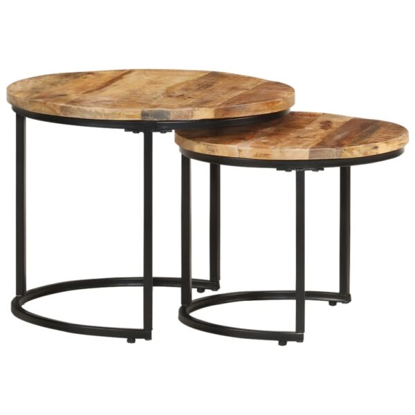 vidaXL Nesting Tables 2 pcs Rough Mango Wood - Image 9