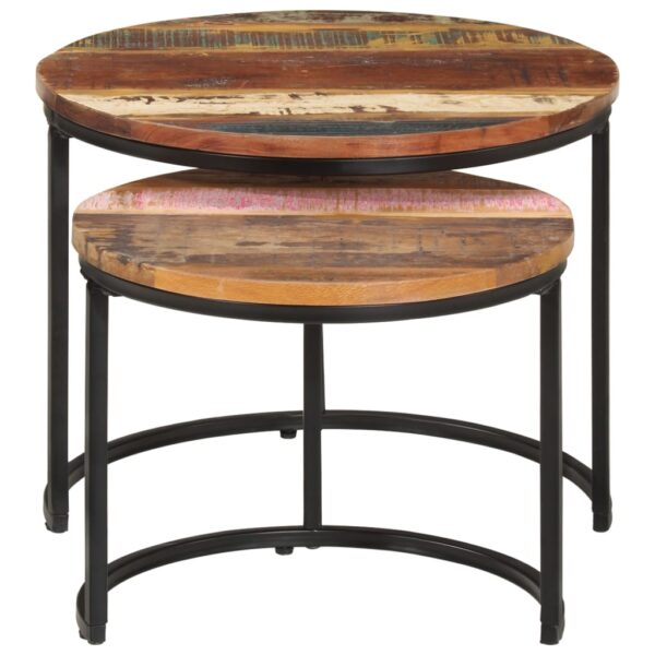 vidaXL Nesting Tables 2 pcs Solid Reclaimed Wood - Image 2