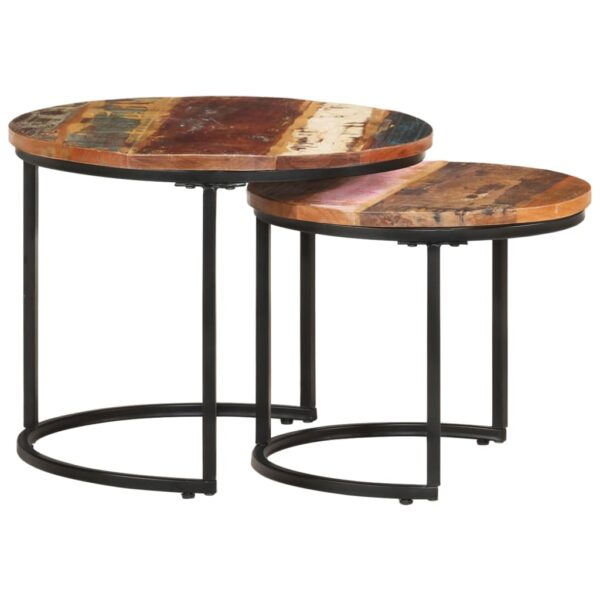 vidaXL Nesting Tables 2 pcs Solid Reclaimed Wood - Image 12