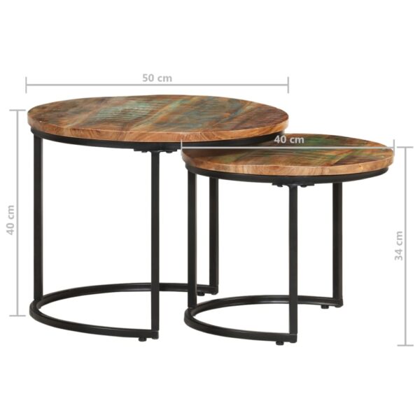 vidaXL Nesting Tables 2 pcs Solid Reclaimed Wood - Image 8