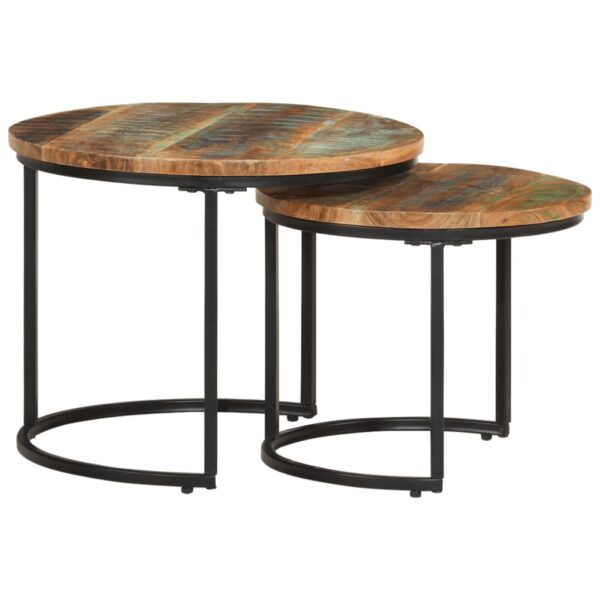 vidaXL Nesting Tables 2 pcs Solid Reclaimed Wood - Image 9