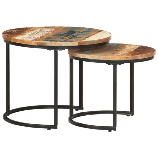 vidaXL Nesting Tables 2 pcs Solid Reclaimed Wood - Image 10