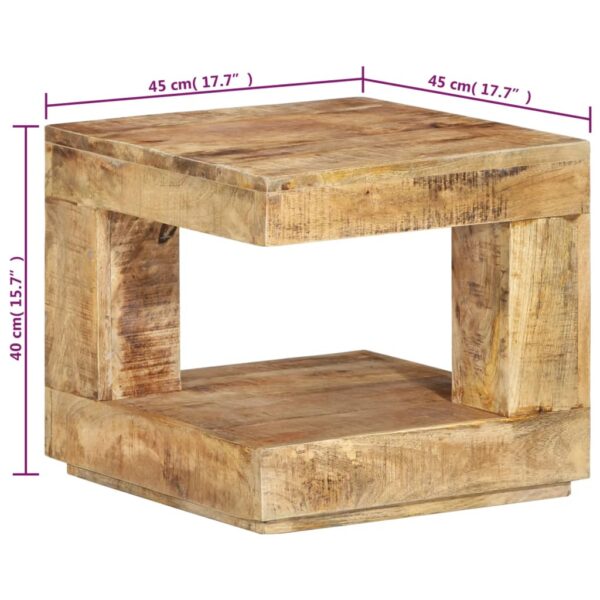 vidaXL Coffee Table 17.7"x17.7"x15.7" Solid Wood Mango - Image 7