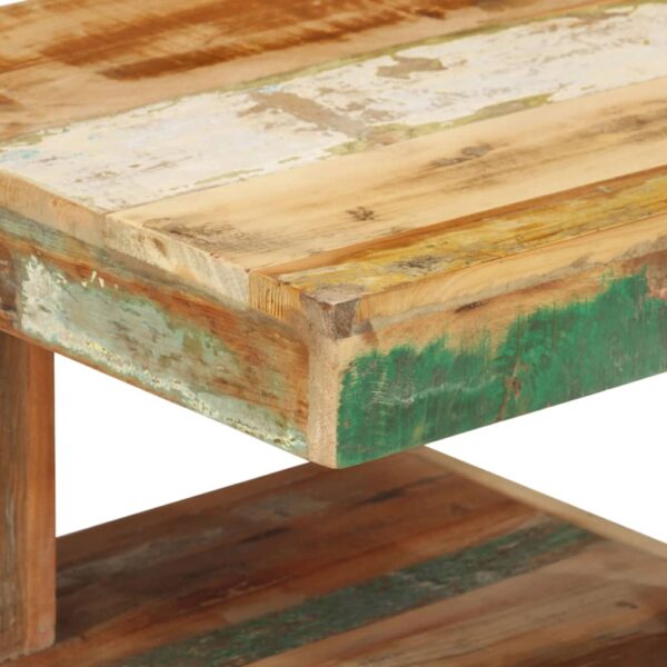 vidaXL Coffee Table 17.7"x17.7"x15.7" Solid Wood Reclaimed - Image 4