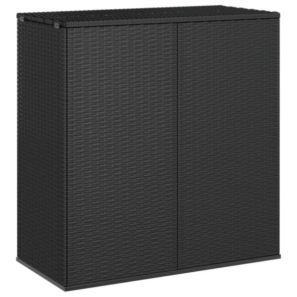 vidaXL Patio Cushion Box PE Rattan Black