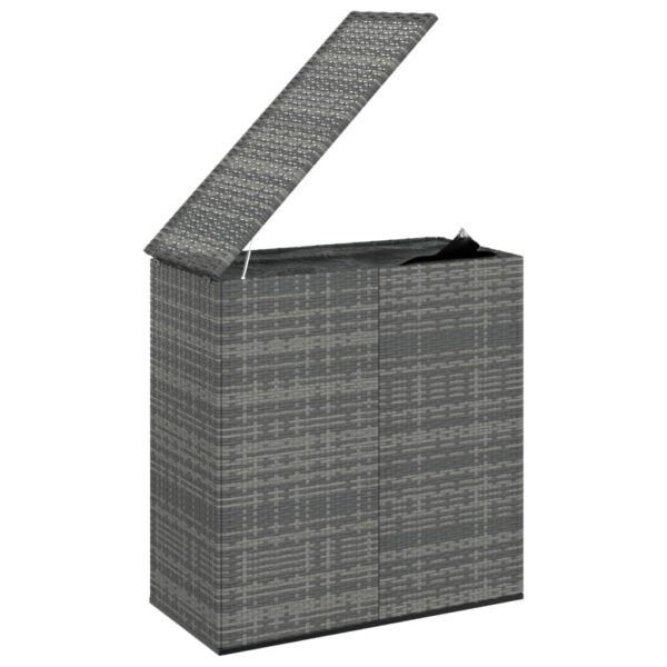 vidaXL Patio Cushion Box PE Rattan Gray - Image 3