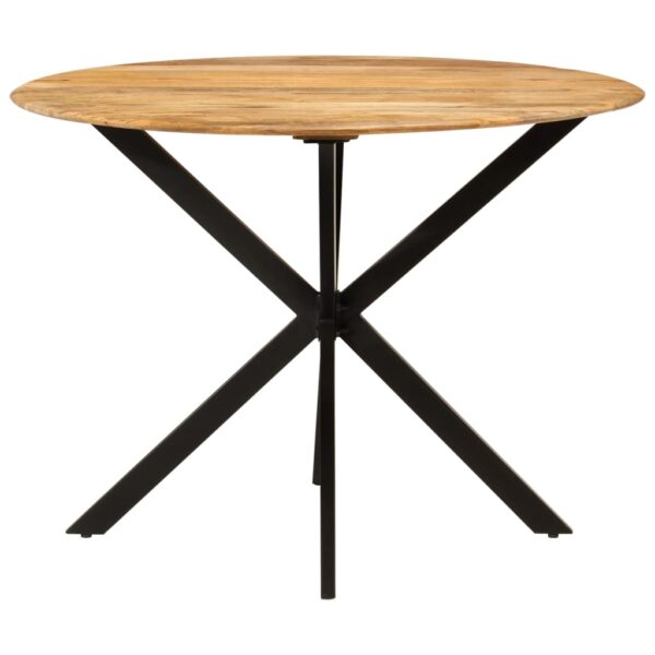 vidaXL Dining Table Ã˜43.3"x30.7" Solid Wood Mango and Steel - Image 11