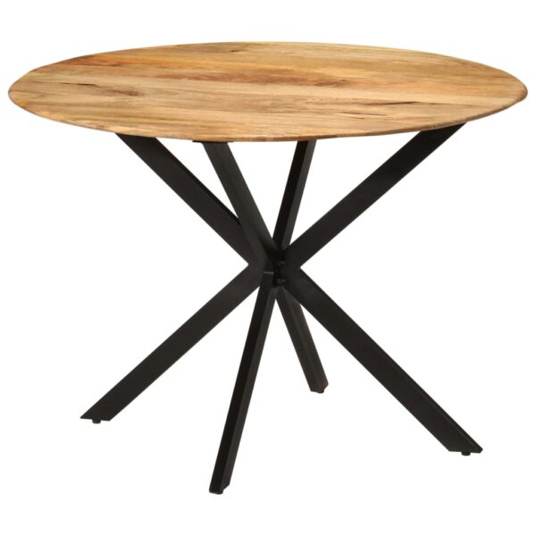 vidaXL Dining Table Ã˜43.3"x30.7" Solid Wood Mango and Steel - Image 9