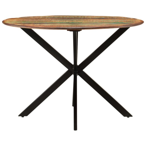 vidaXL Dining Table Ã˜43.3"x30.7" Solid Wood Reclaimed and Steel - Image 11