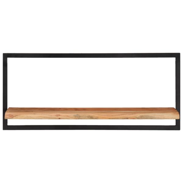 vidaXL Wall Shelves 2 pcs 31.5"x9.8"x13.8" Solid Wood Acacia and Steel - Image 2