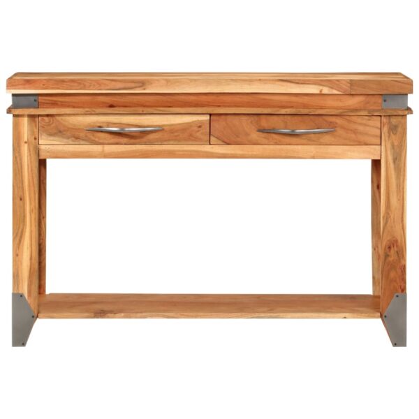 vidaXL Console Table 43.3"x13.4"x29.1" Solid Wood Acacia - Image 2