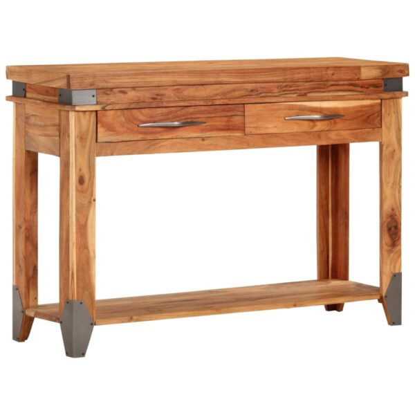 vidaXL Console Table 43.3"x13.4"x29.1" Solid Wood Acacia - Image 12